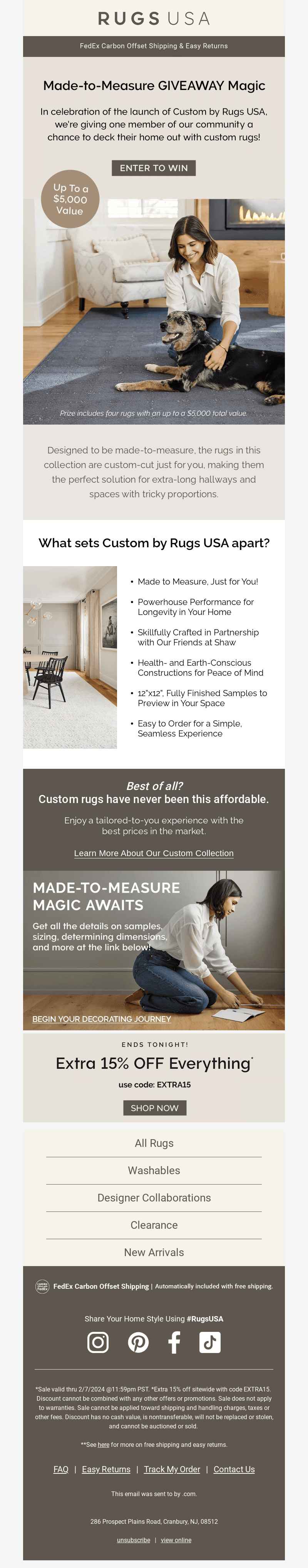 Rugs USA email from Thu, Feb 8, 2024