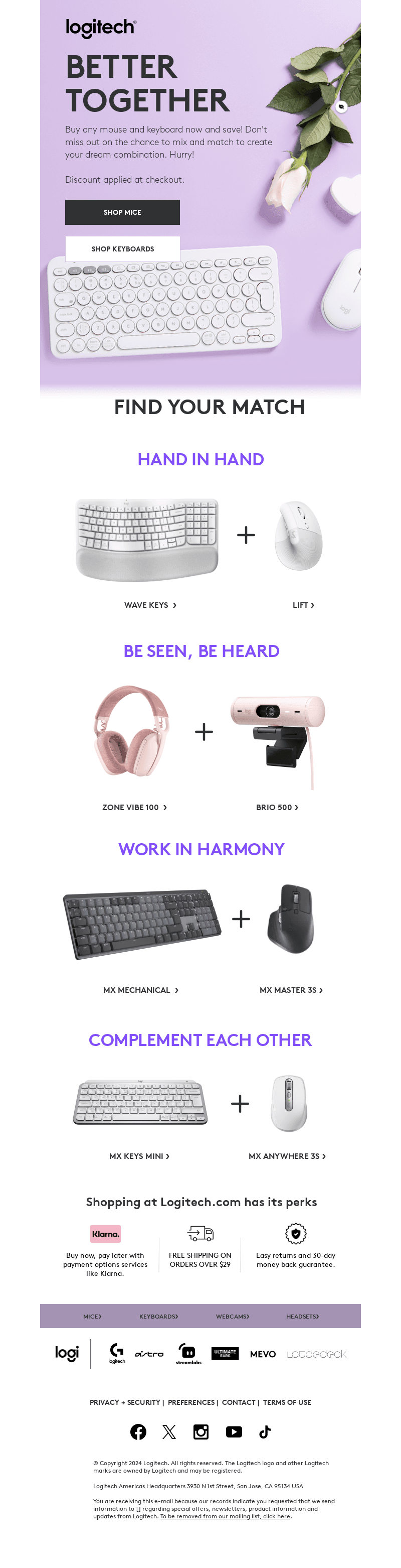 Logitech email from Fri, Feb 9, 2024