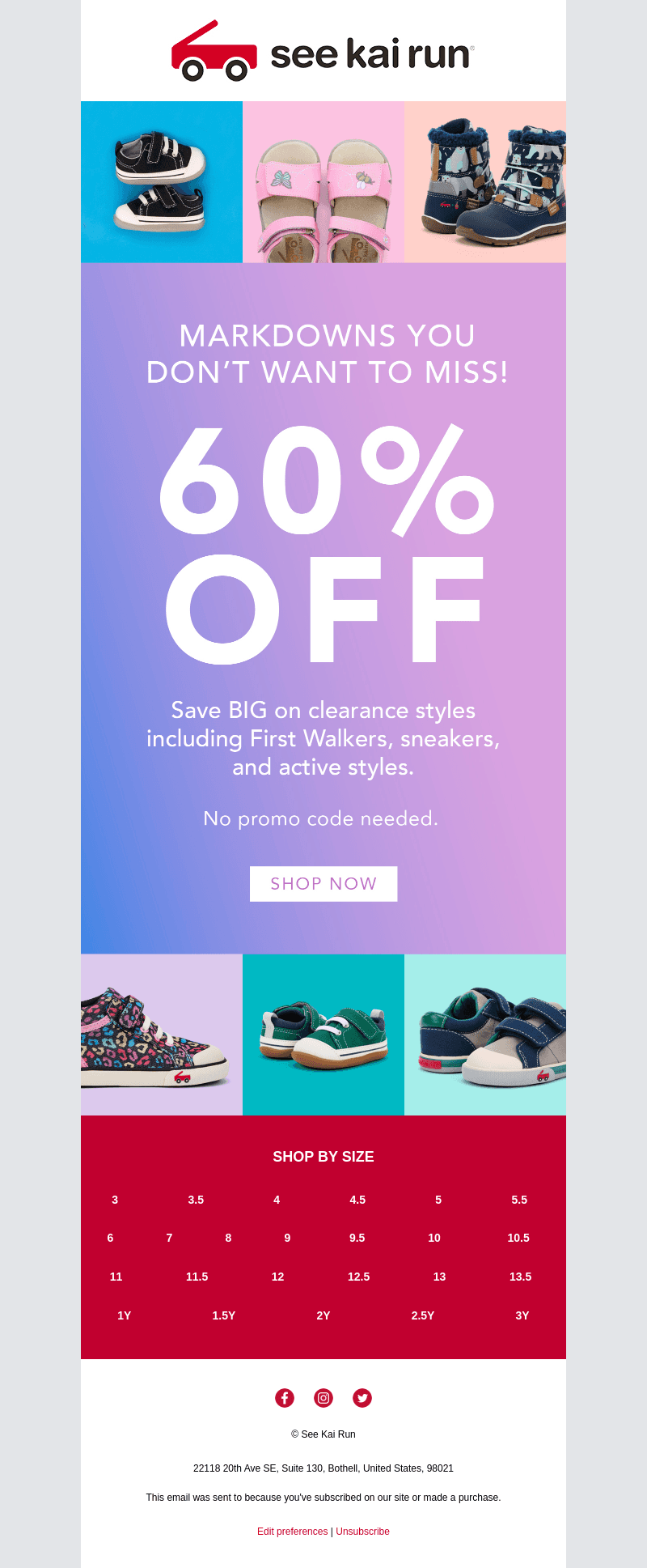 New Styles Marked Down to 60% Off!