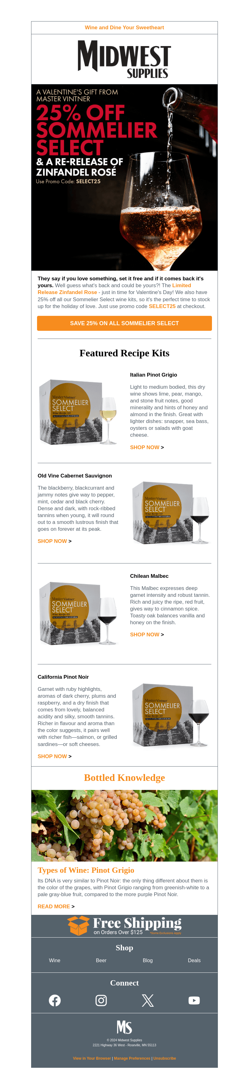 Take 25% Off Sommelier Select Wines 🍷❤️