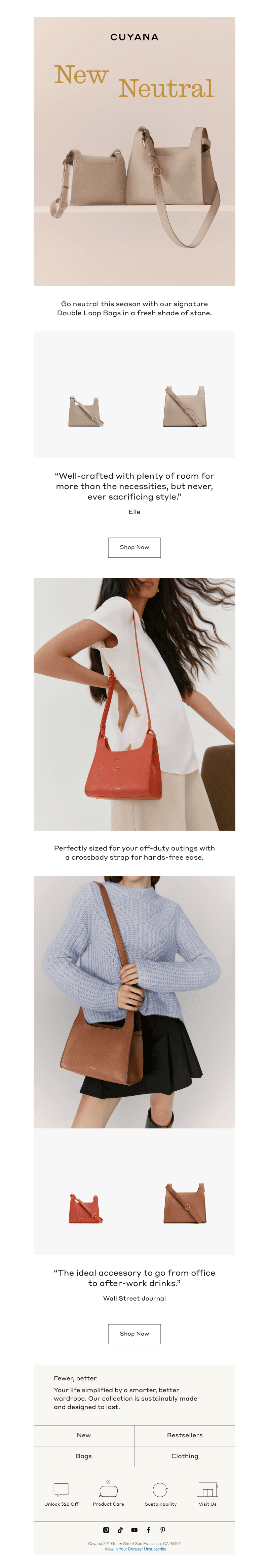 The Color Update: Double Loop Bags