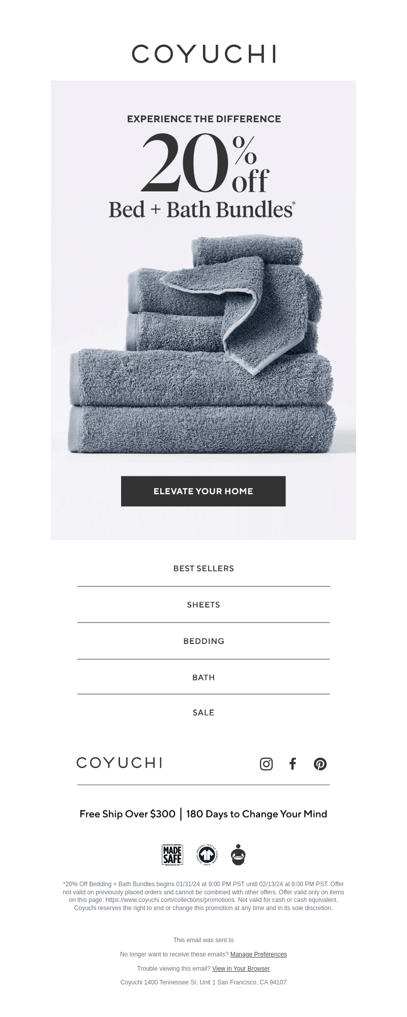 One Day Left: 20% Off Bed + Bath Bundles