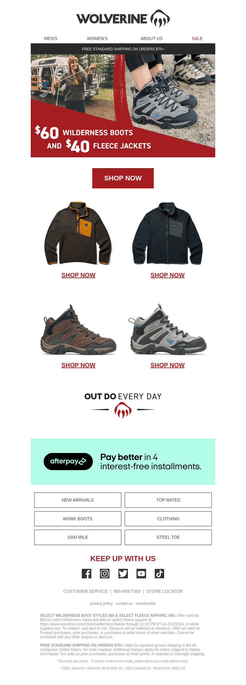FINAL HOURS:  $60 Boots + $40 Fleece Jackets