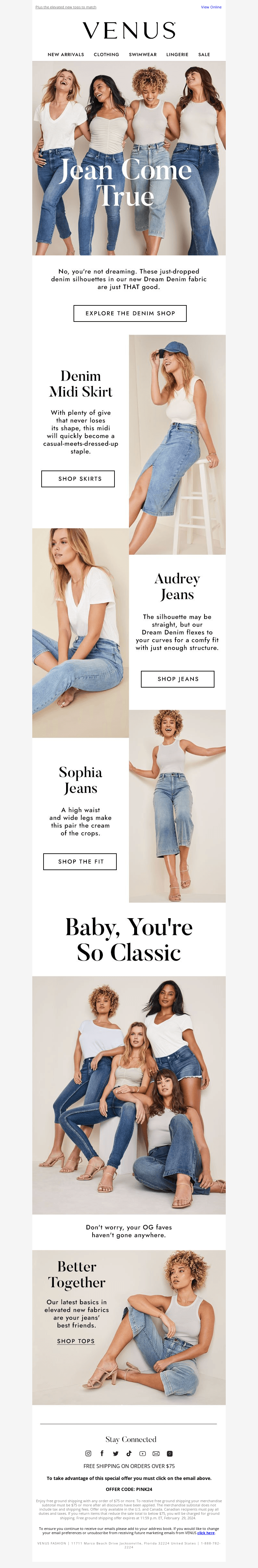 JUST DROPPED: our best-fitting denim. EVER. 💙