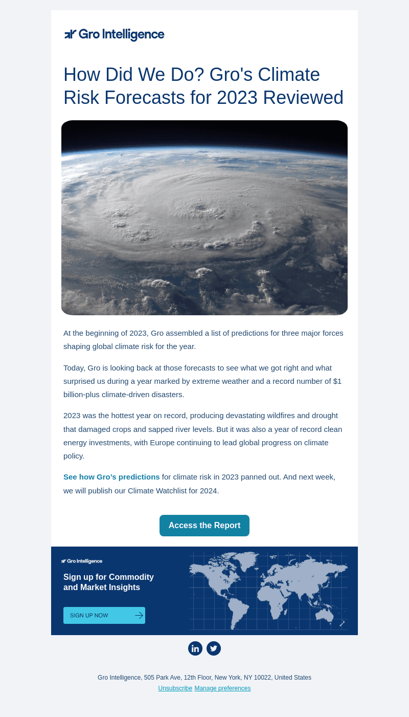How Did We Do? Gro’s Climate Risk Forecasts for 2023 Reviewed