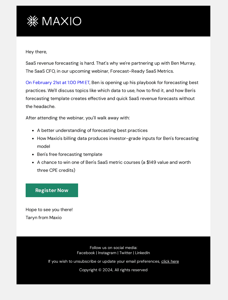 [Webinar] SaaS Revenue Forecasting with Ben Murray