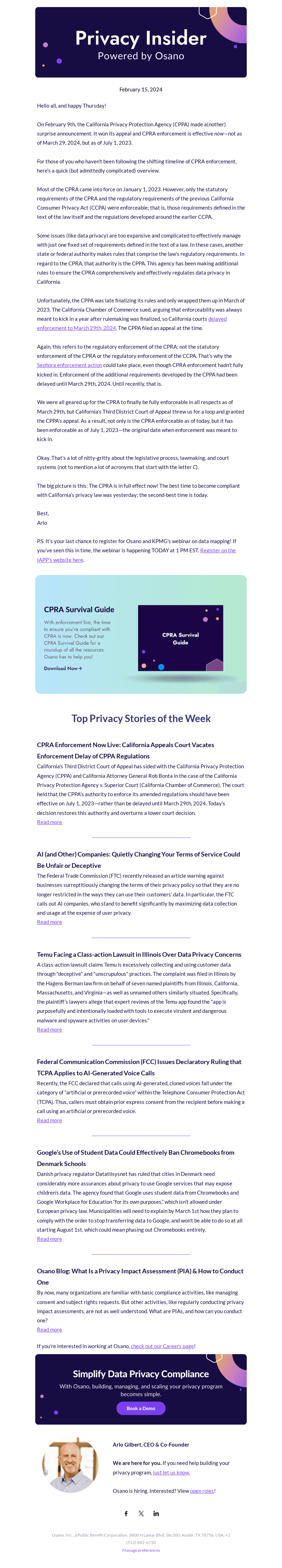 📅 CPRA Enforcement Arrives Early!
