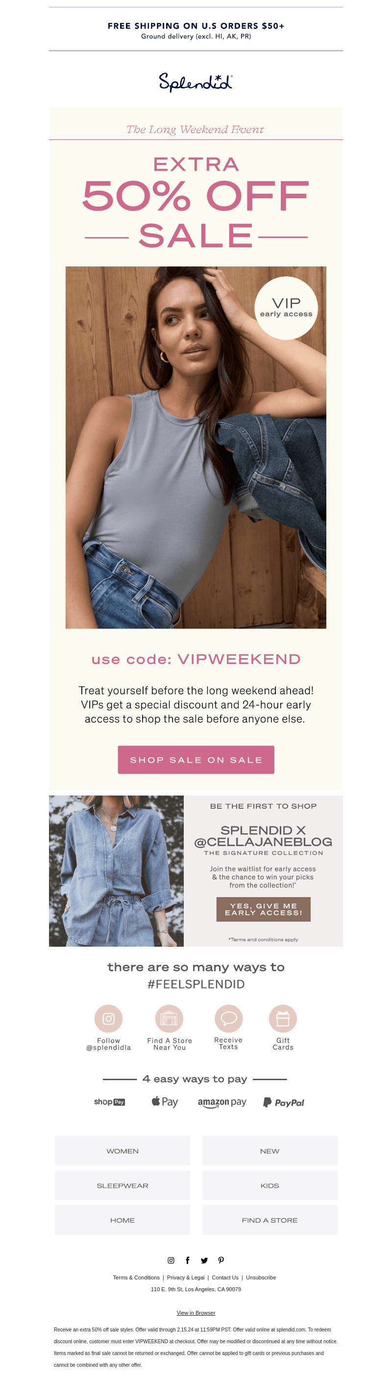 NEW Markdowns Extra 50% Off