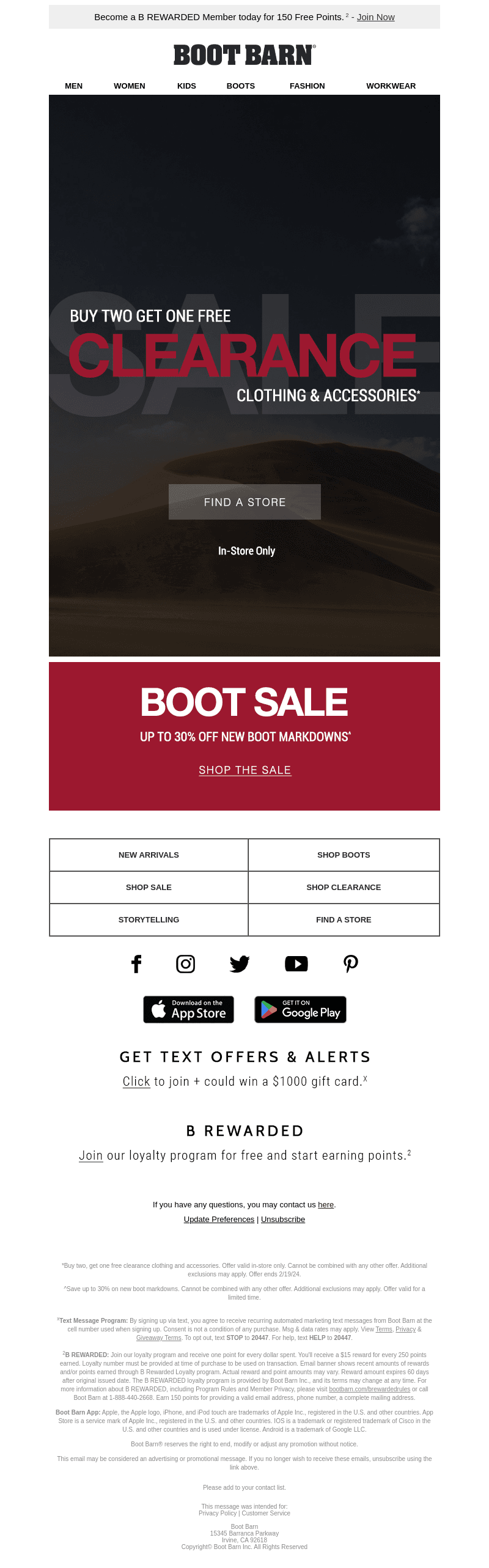 Buy 2 Get 1 Free Clearance Event