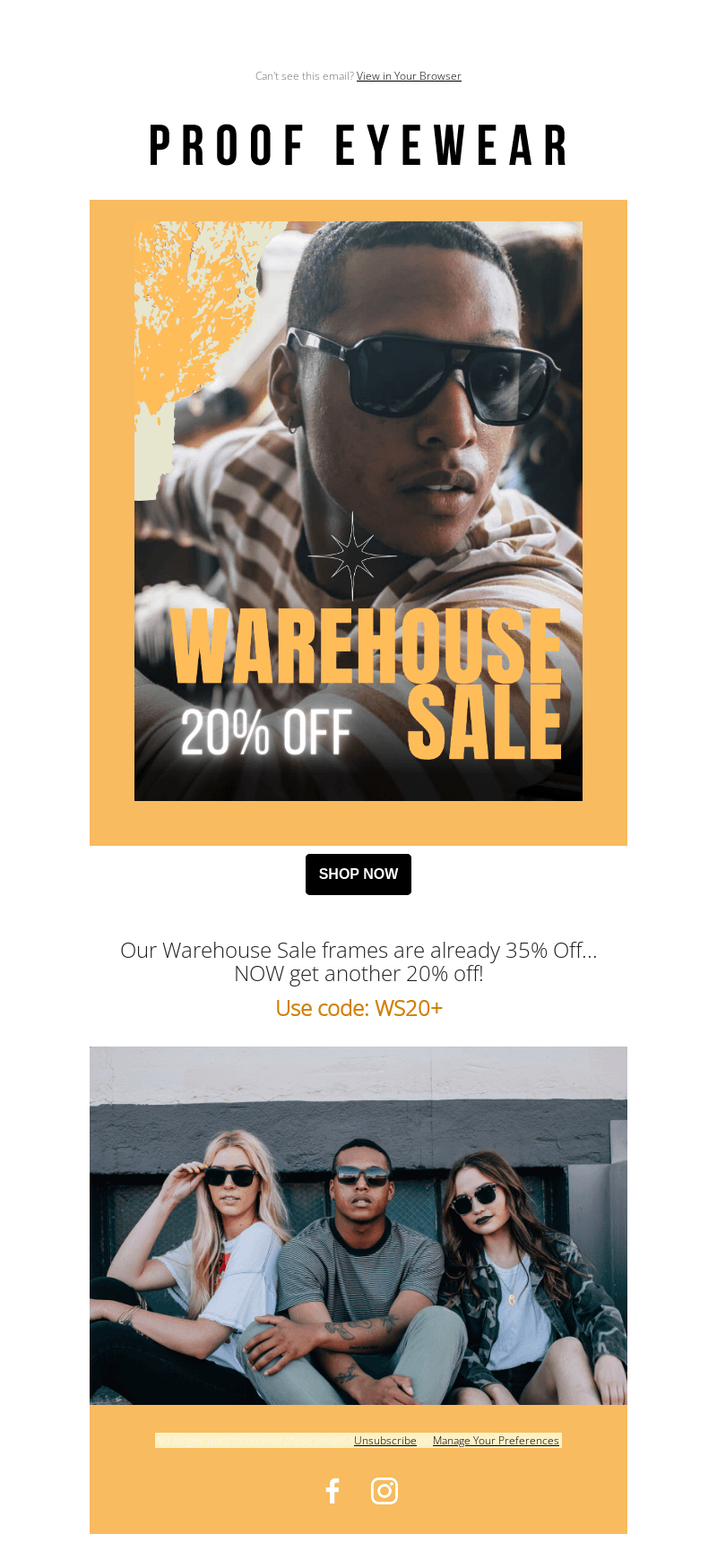 WAREHOUSE SALE - 20% OFF