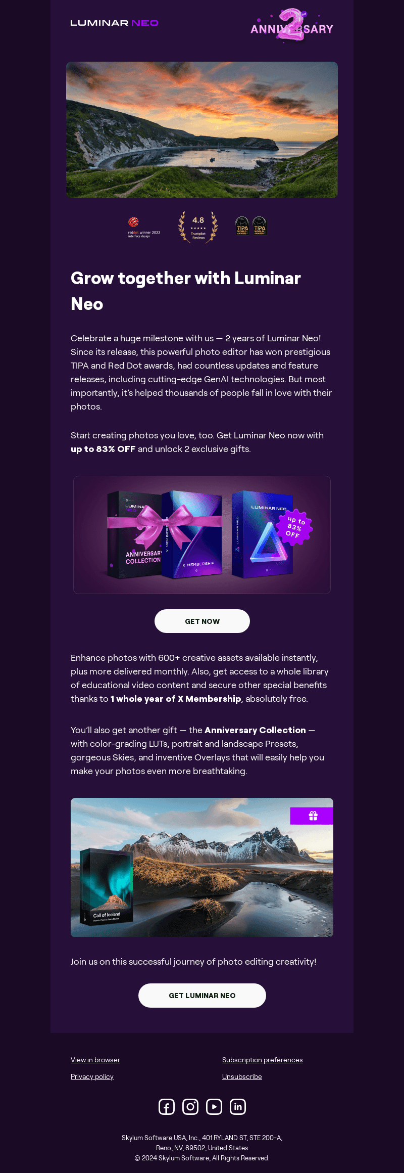 Skylum email from Sat, Feb 17, 2024