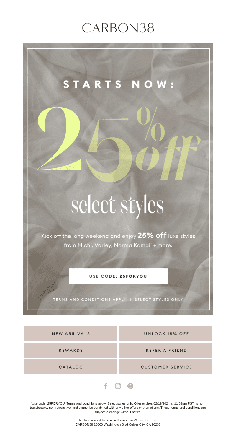STARTS NOW: 25% OFF