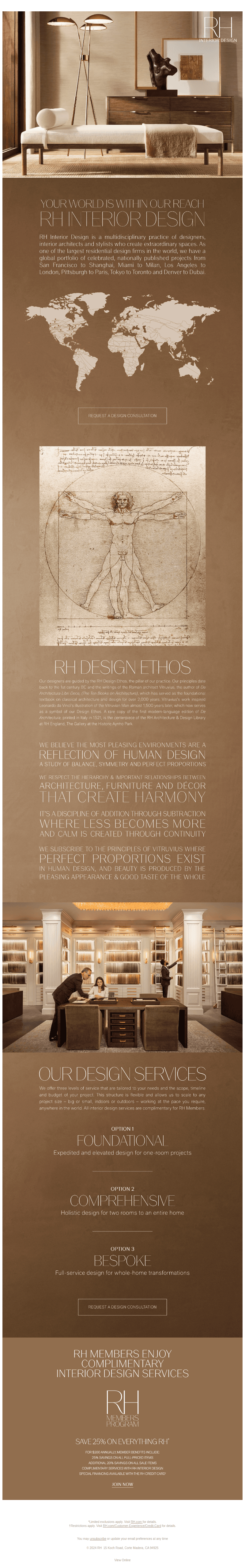 RH Interior Design. Extraordinary Spaces Start Here.
