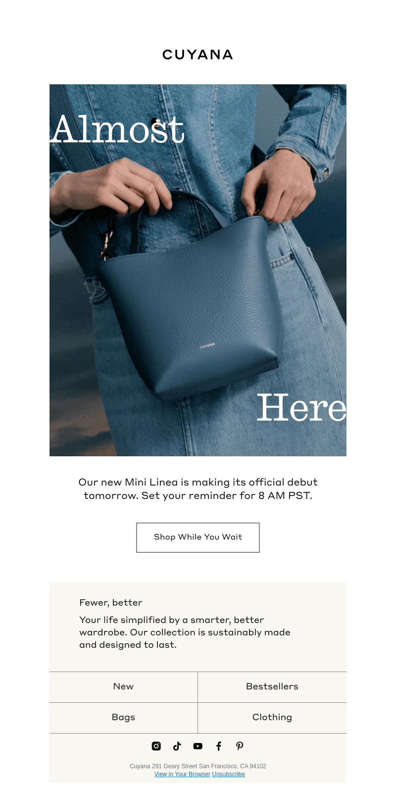 Launching Tomorrow: Mini Linea Bag