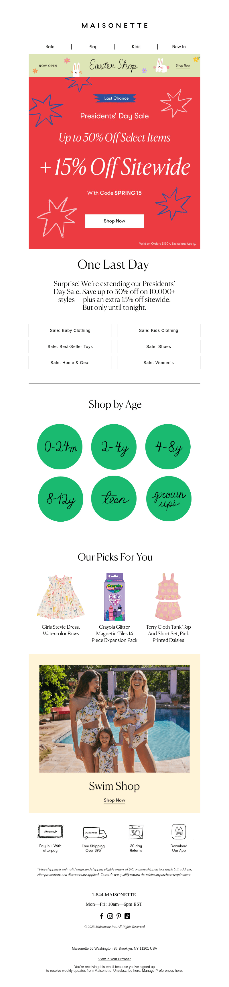Surprise! One Final Day to Save 15% Sitewide