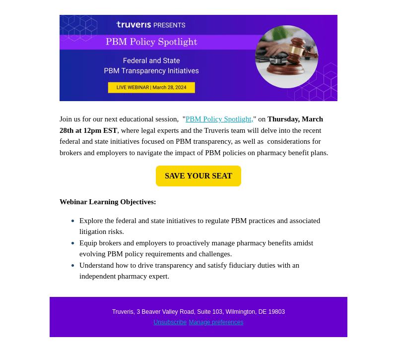 New Webinar - PBM Policy Spotlight