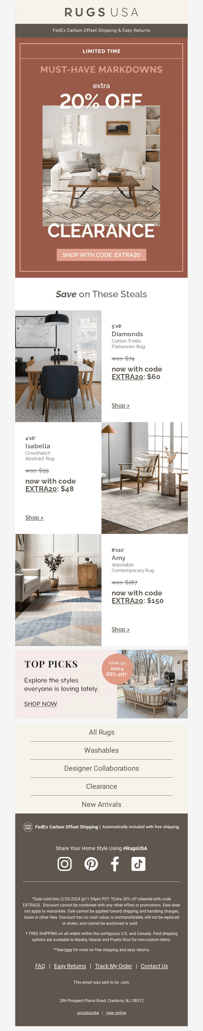 Extra 20% OFF must-have markdowns!