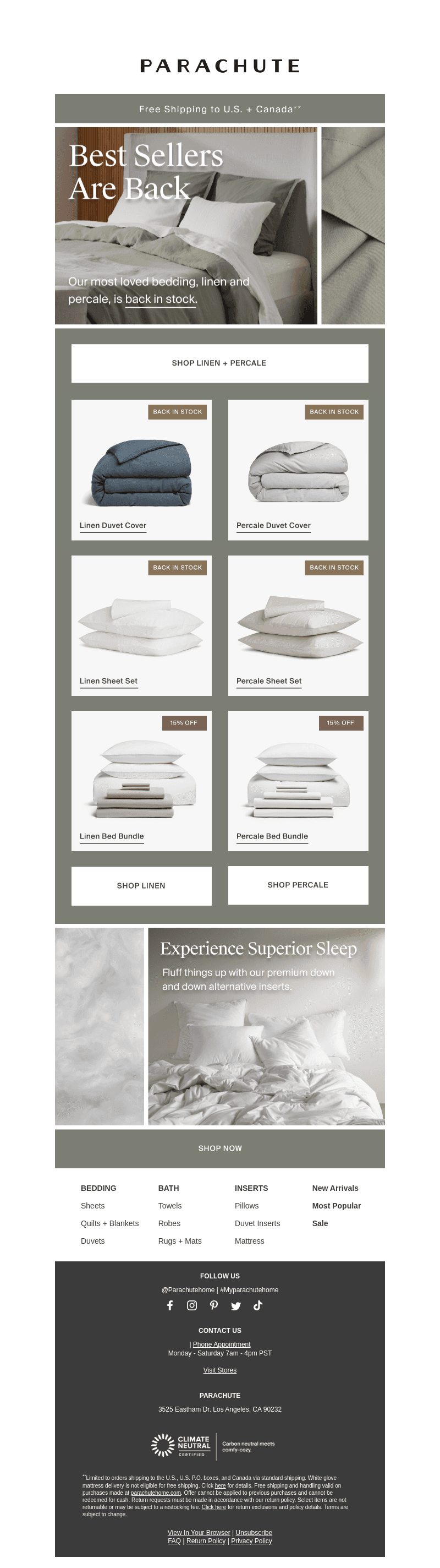 BACK IN STOCK | Linen + Percale