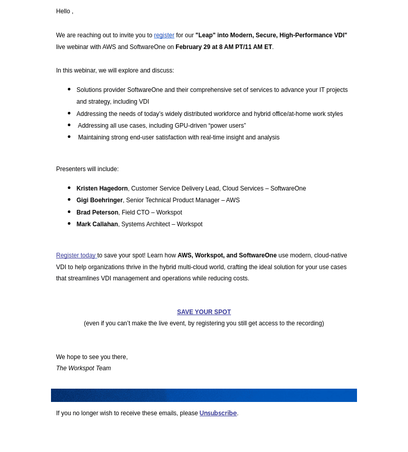 Workspot email from Mon, Feb 26, 2024