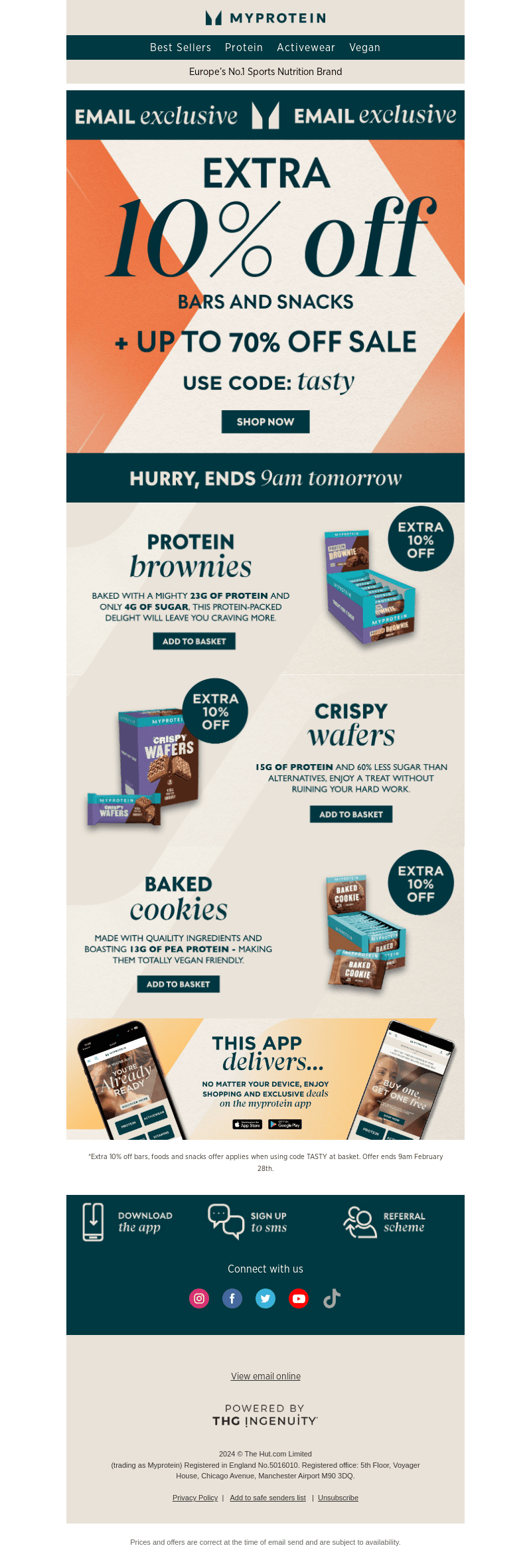 EXTRA 10% off Bars and Snacks