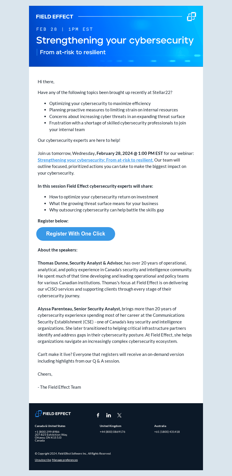 🚨Reminder 🚨 Webinar Tomorrow: Strengthening your Cybersecurity