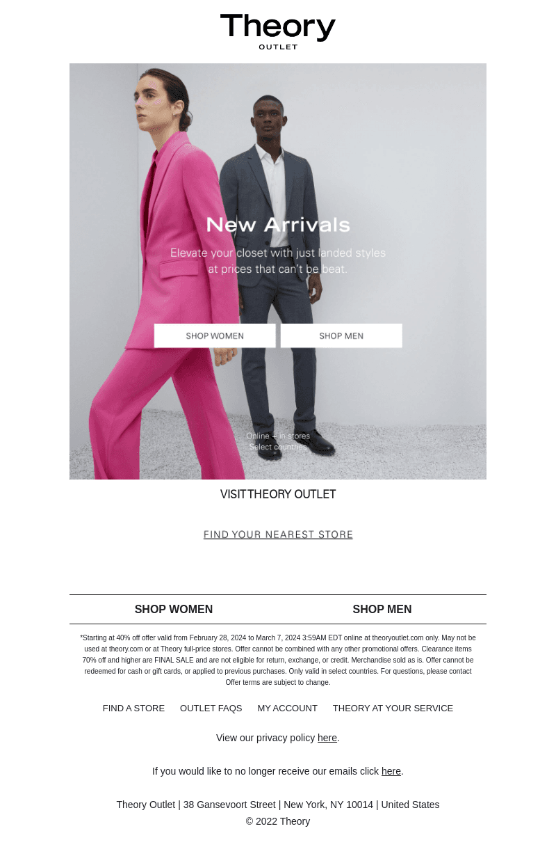40% Off New Arrivals