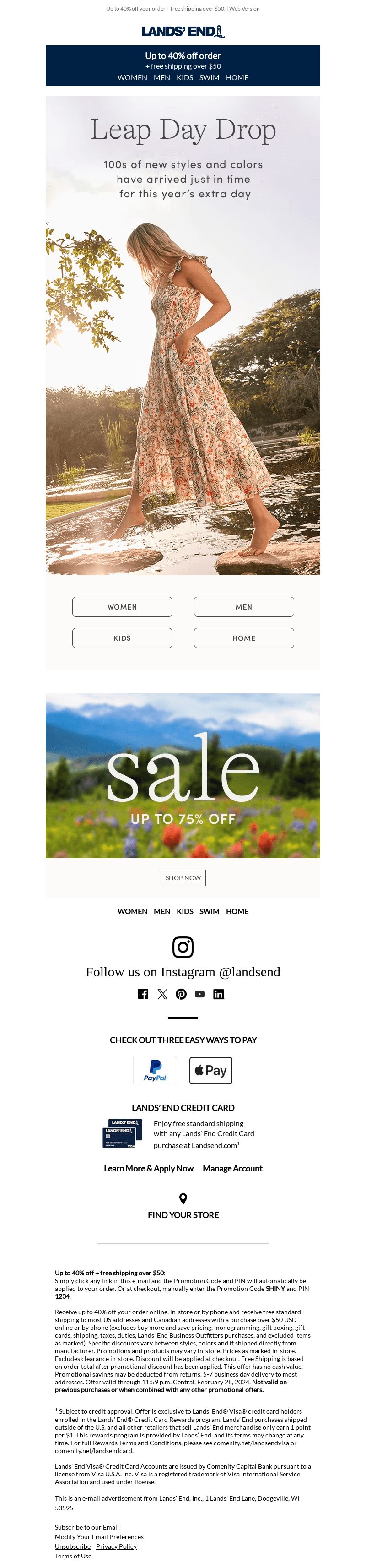 Lands' End email from Wed, Feb 28, 2024