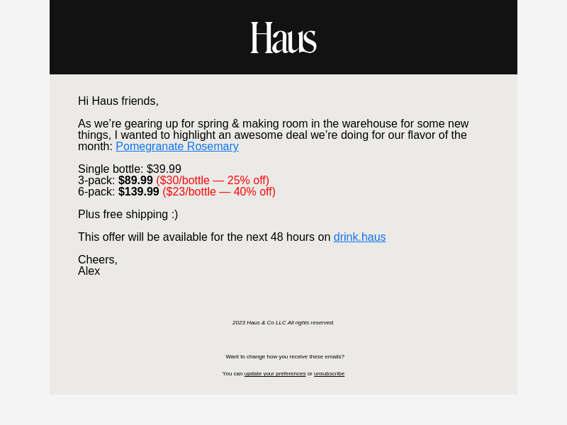 Haus email from Thu, Feb 29, 2024