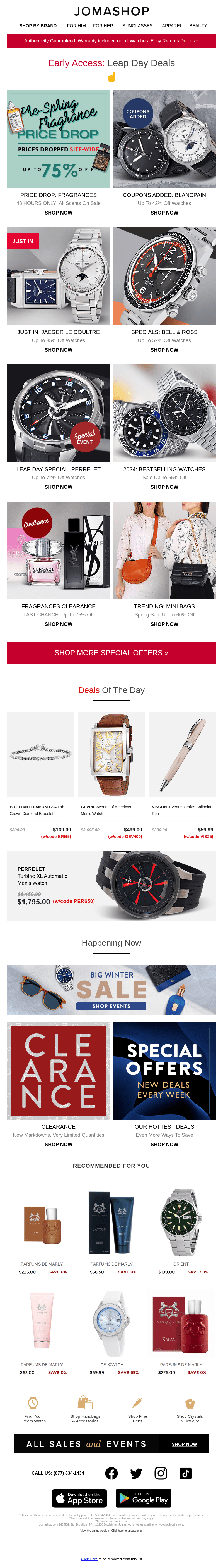 Jomashop email from Thu, Feb 29, 2024