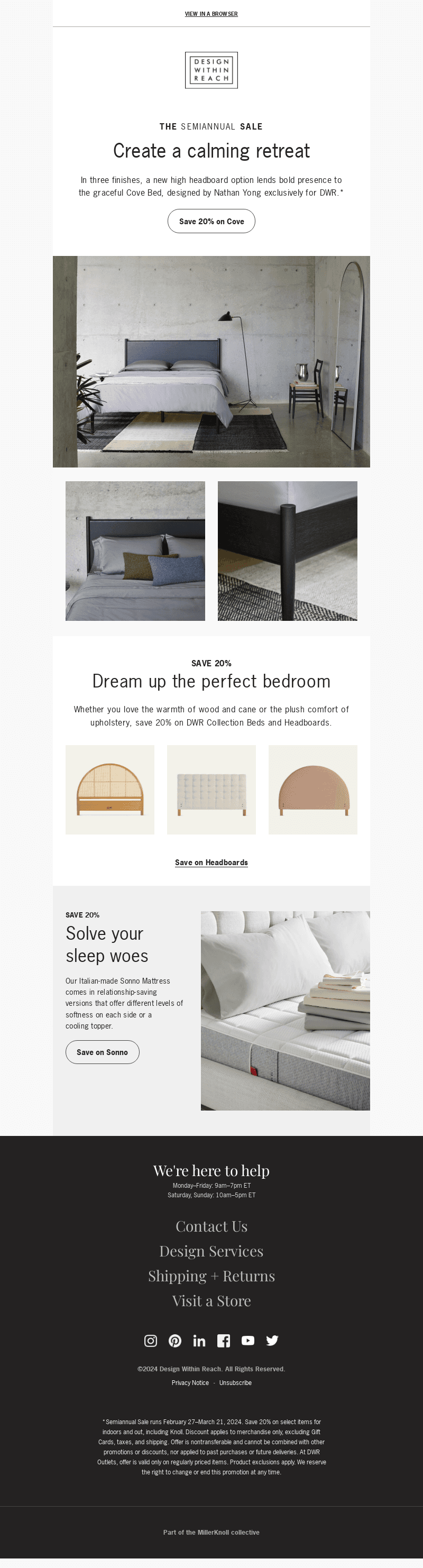 Save 20% on beds for modern living