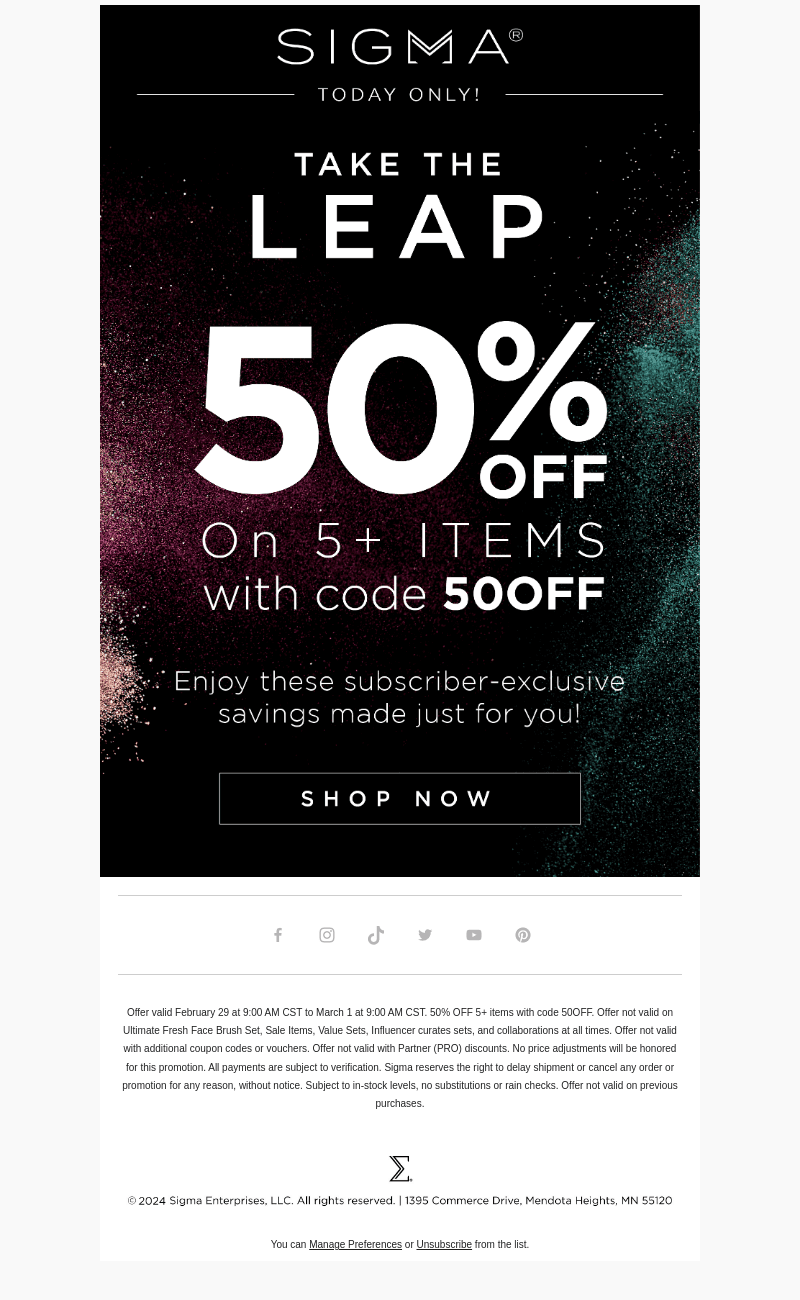 Take The Leap! 50% OFF