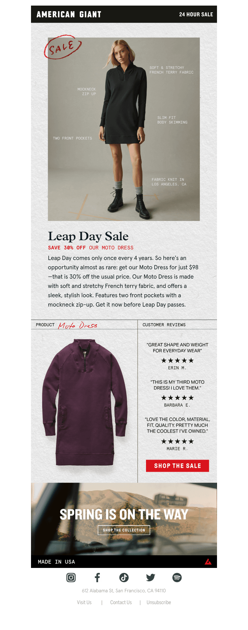 American Giant email from Thu, Feb 29, 2024