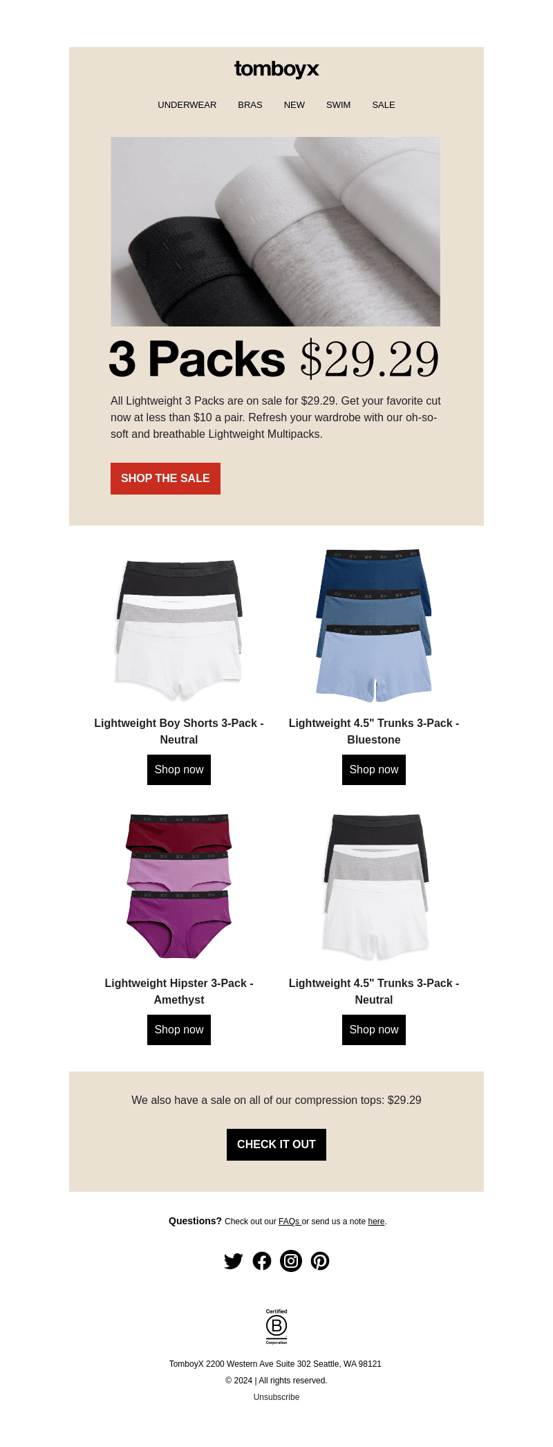 3 Packs for Only $29.29