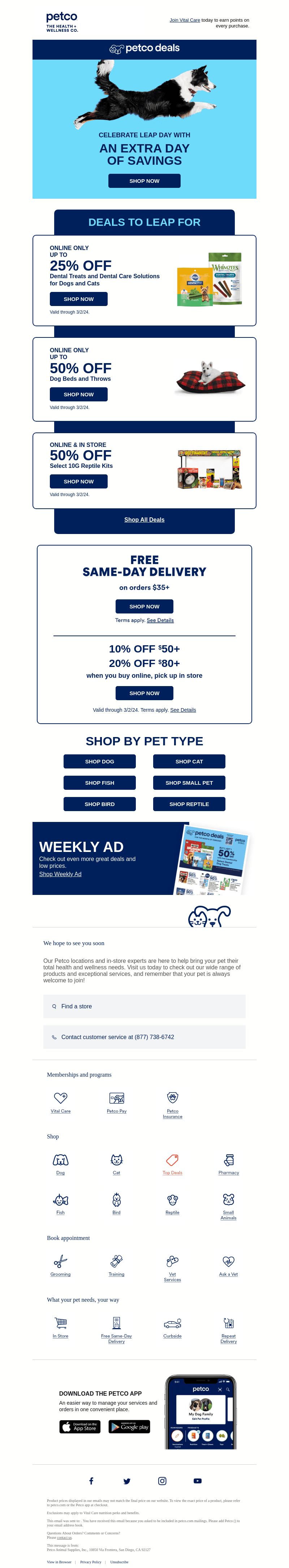 Petco email from Thu, Feb 29, 2024