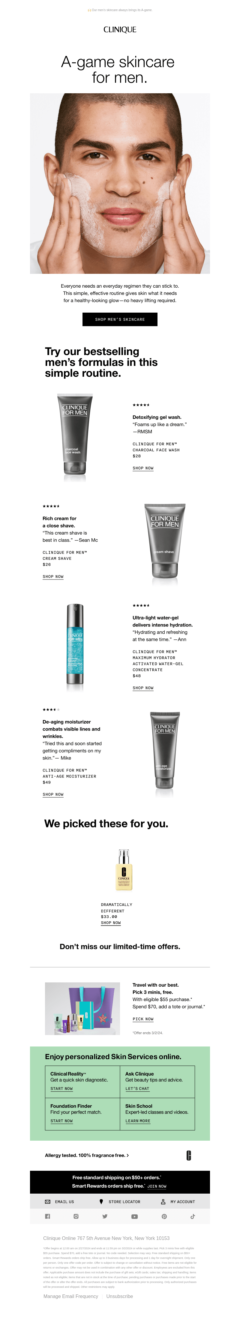 Skincare MVPs for men.