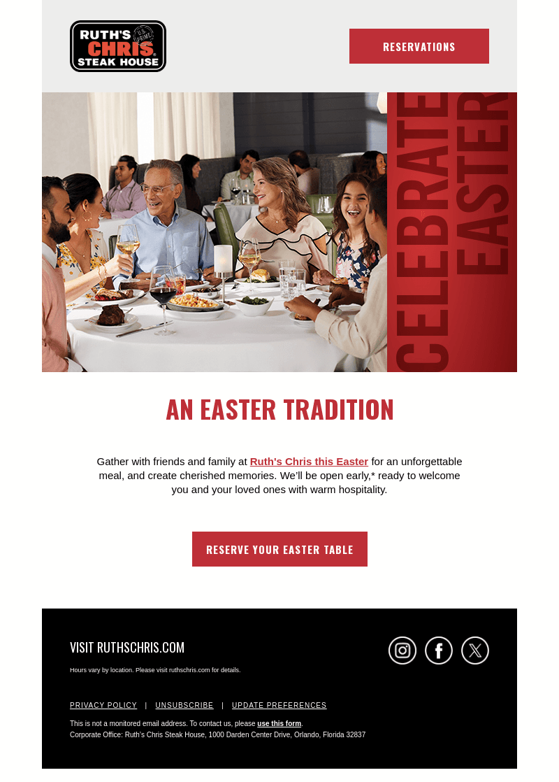 Make Your Easter Plans Early
