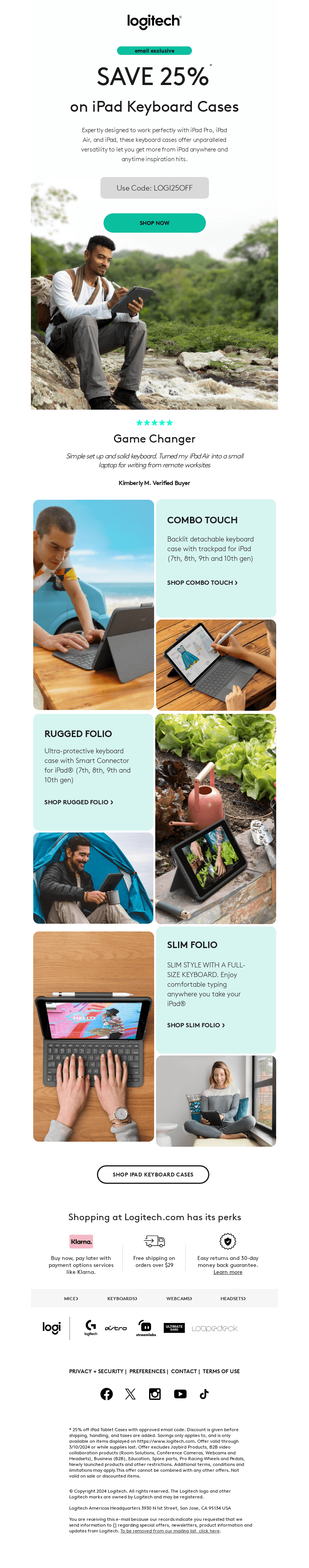 Get a 25% discount on Keyboard Cases designed for your iPad.
