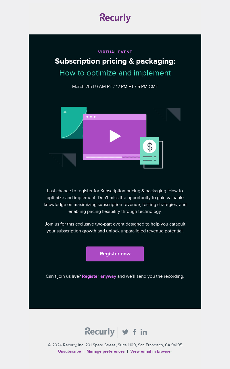 See you at our Subscription pricing & packaging virtual event?