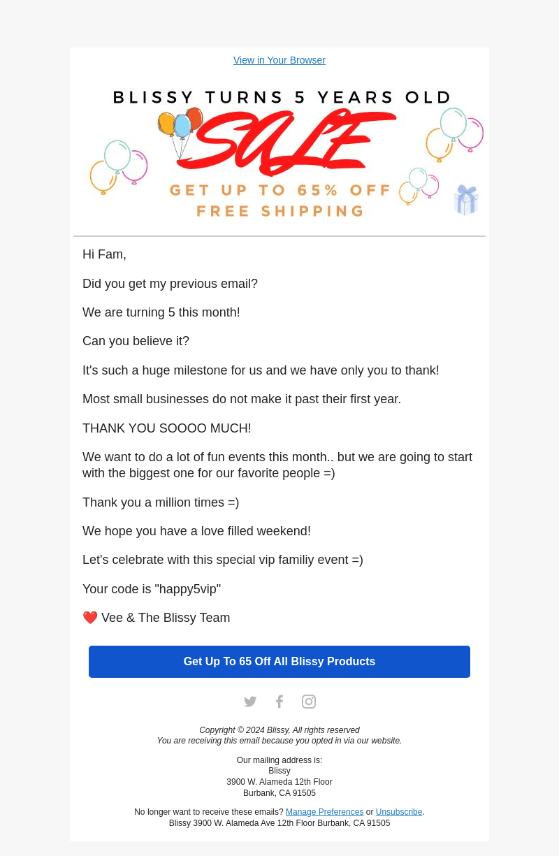 Bliss email from Tue, Mar 5, 2024
