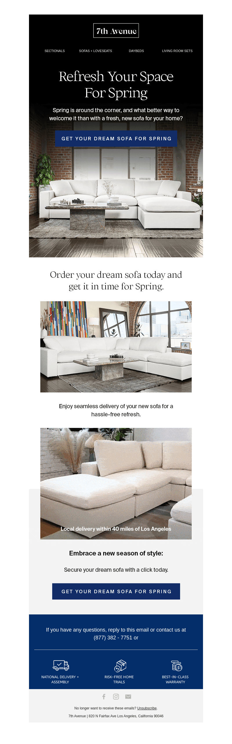 Dream sofa delivered for Spring?