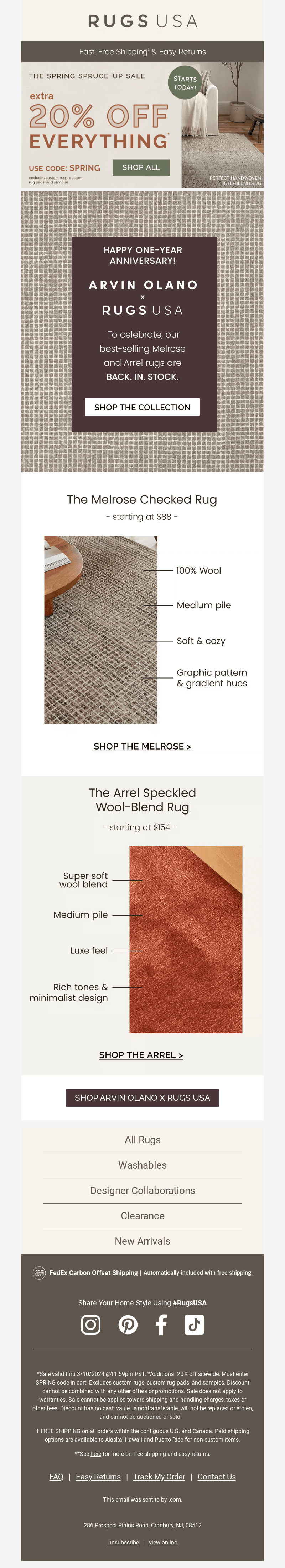 Rugs USA email from Thu, Mar 7, 2024