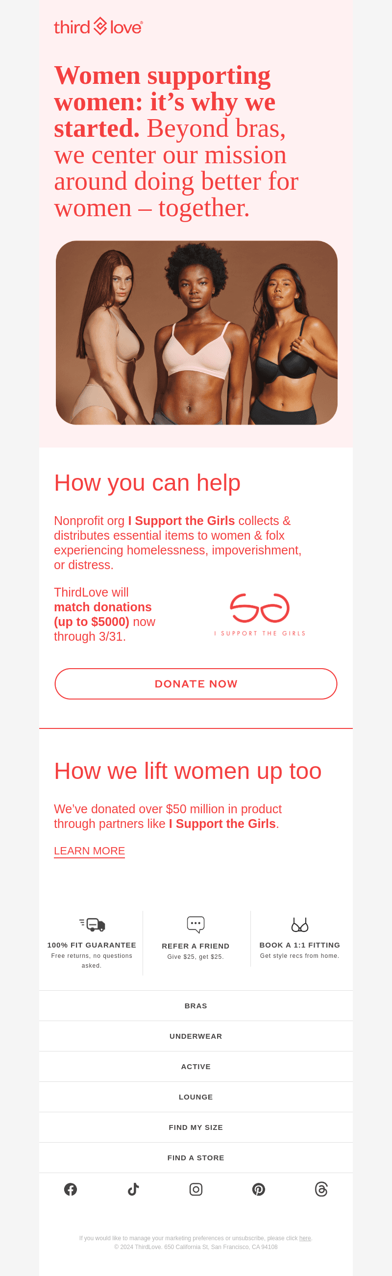 How we support women. (Literally.)