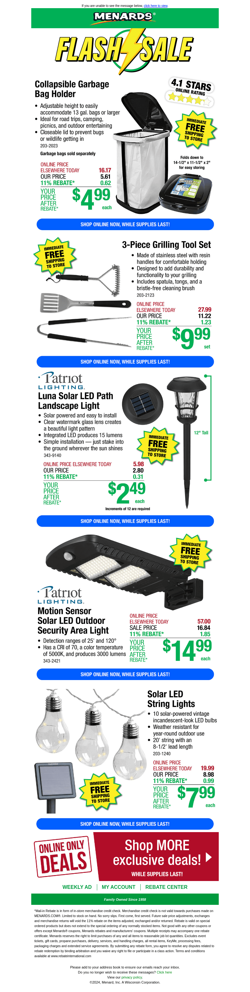 Solar LED String Lights ONLY $7.99 After Rebate*!