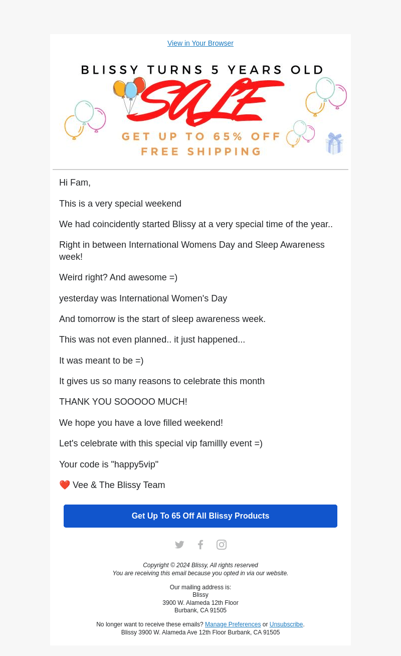 Bliss email from Sat, Mar 9, 2024