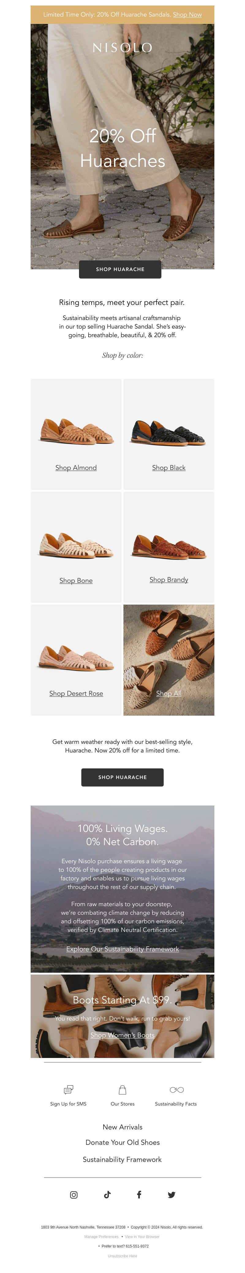 20% Off Huarache Sandals ☀️