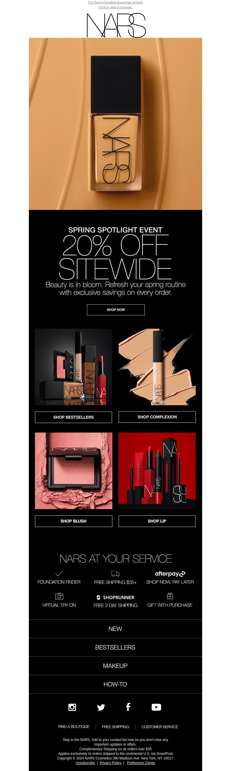 20% off sitewide starts now.