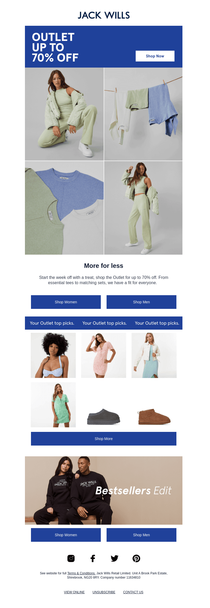 OUTLET: Up to 70% off