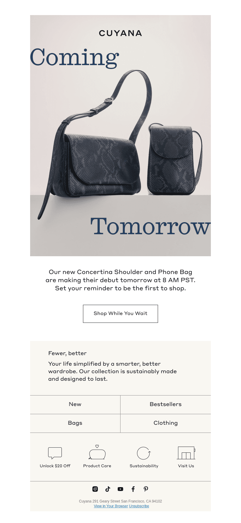 Cuyana email from Tue, Mar 12, 2024