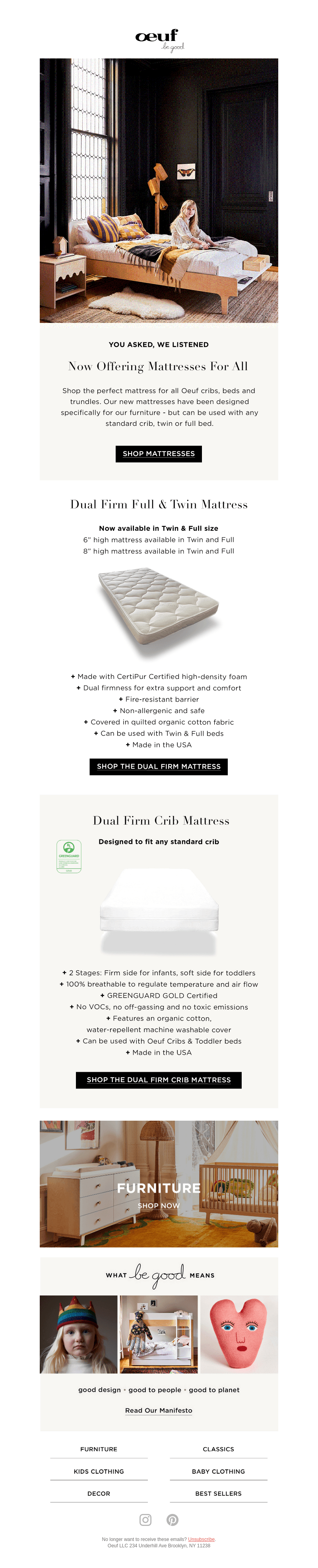 Now offering mattresses for all 🛏️