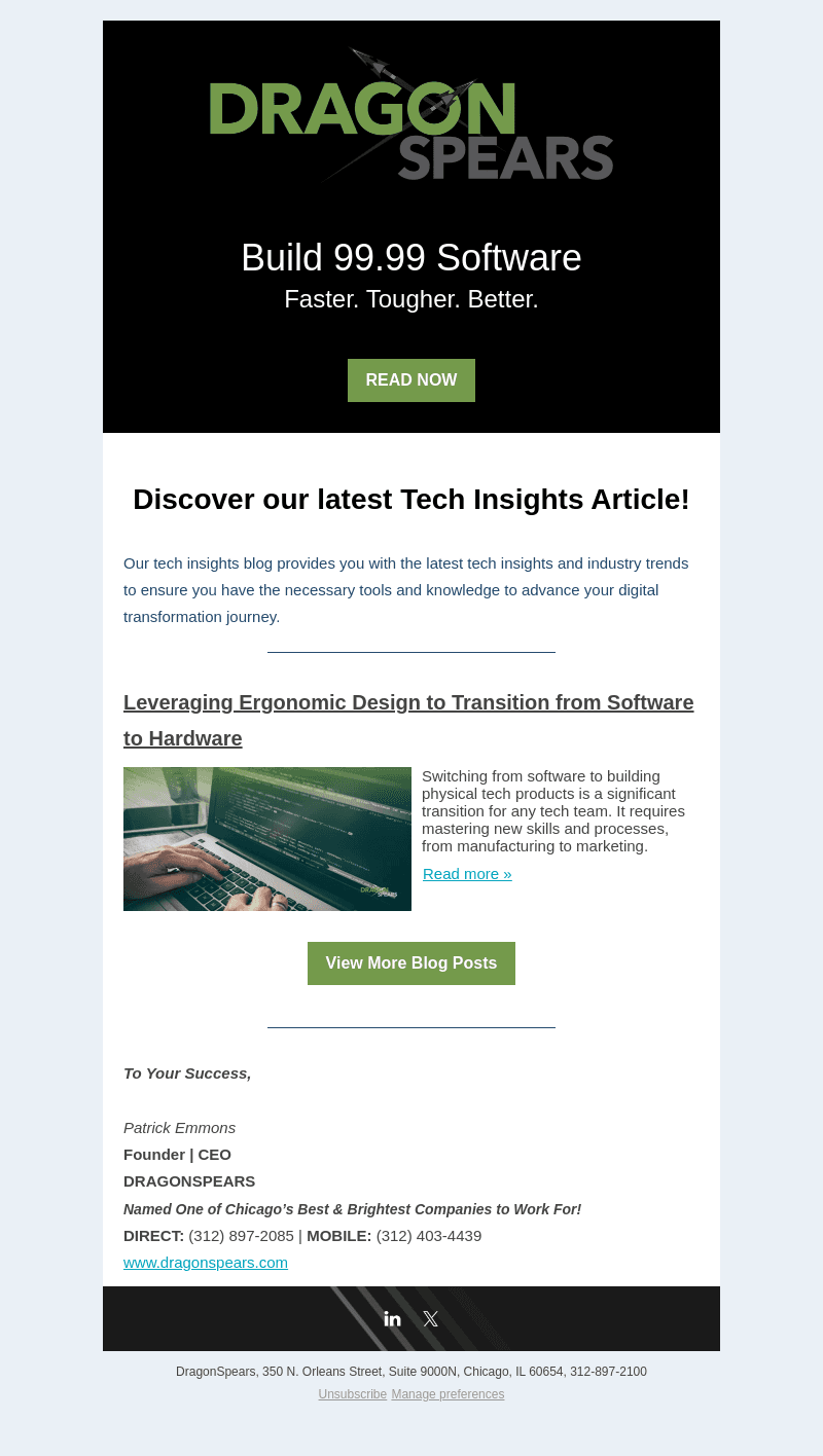Leveraging Ergonomic Design to Transition from Software to Hardware